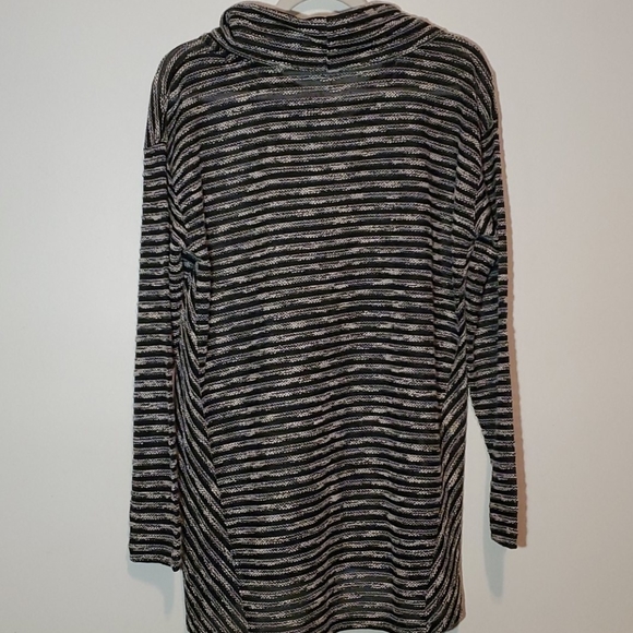 J. Jill Black & White Cowl Neck Tunic Sweater - Picture 2 of 9